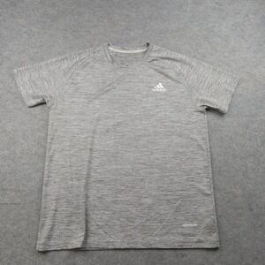 Adidas Shirt Mens Medium Gray Clima365 Climacool Short Sleeve Athletic Top